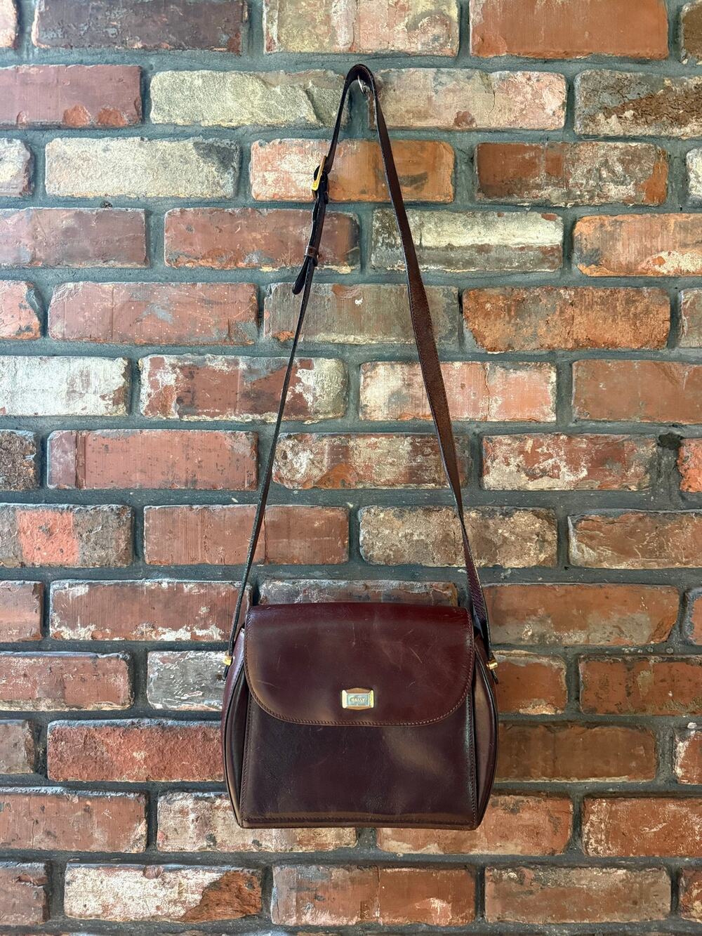 Vintage Bally Brown Smooth Leather Crossbody Shoulder Bag - Made in Italy